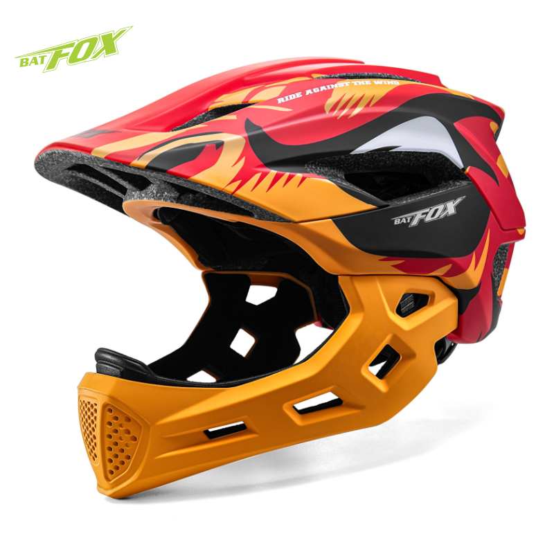 Mountain Biking Full Face Helmet - BATFOX Helm Sepeda Wajah Penuh Anak