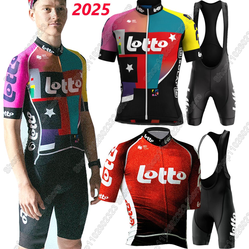 Mountain Biking Wallpaper - Set Jersey Bersepeda Tim Lotto 2025