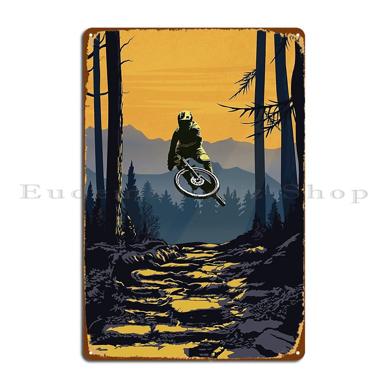 Mountain Biking Europe - Poster tanda timah kustom garasi pesta