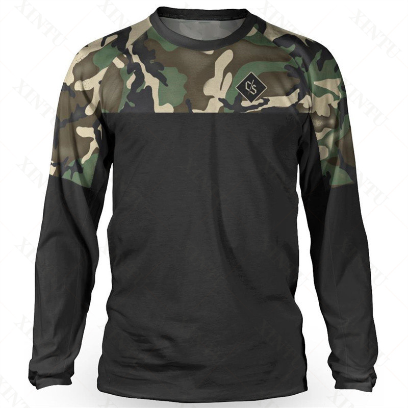 Mountain Biking Long Sleeve Shirt - Jersey Pria Pengendara Longgar DH Setelan