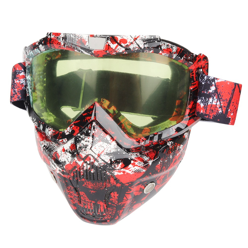 Kacamata sepeda motor, masker, - Mountain Biking Full Face Helmet ulasan dan harga