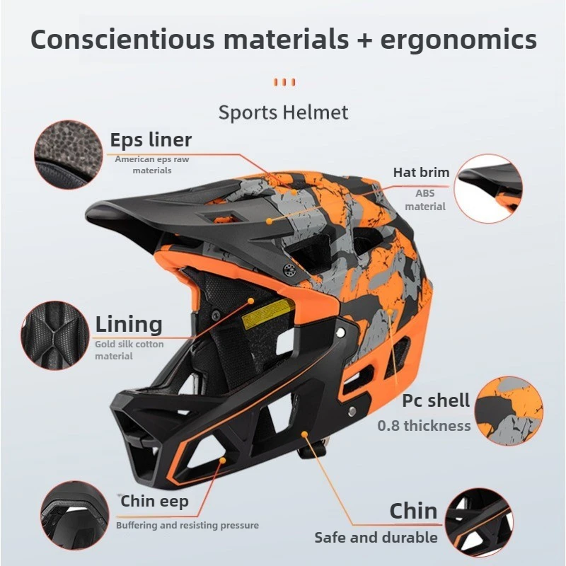 Helm Sepeda Gunung Full Face D - Mountain Biking Full Face Helmet ulasan dan harga