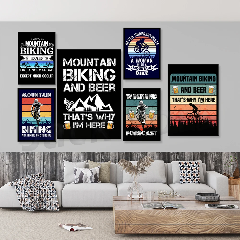 Lukisan Kanvas Cetak Sepeda Gu - Mountain Biking Europe ulasan dan harga